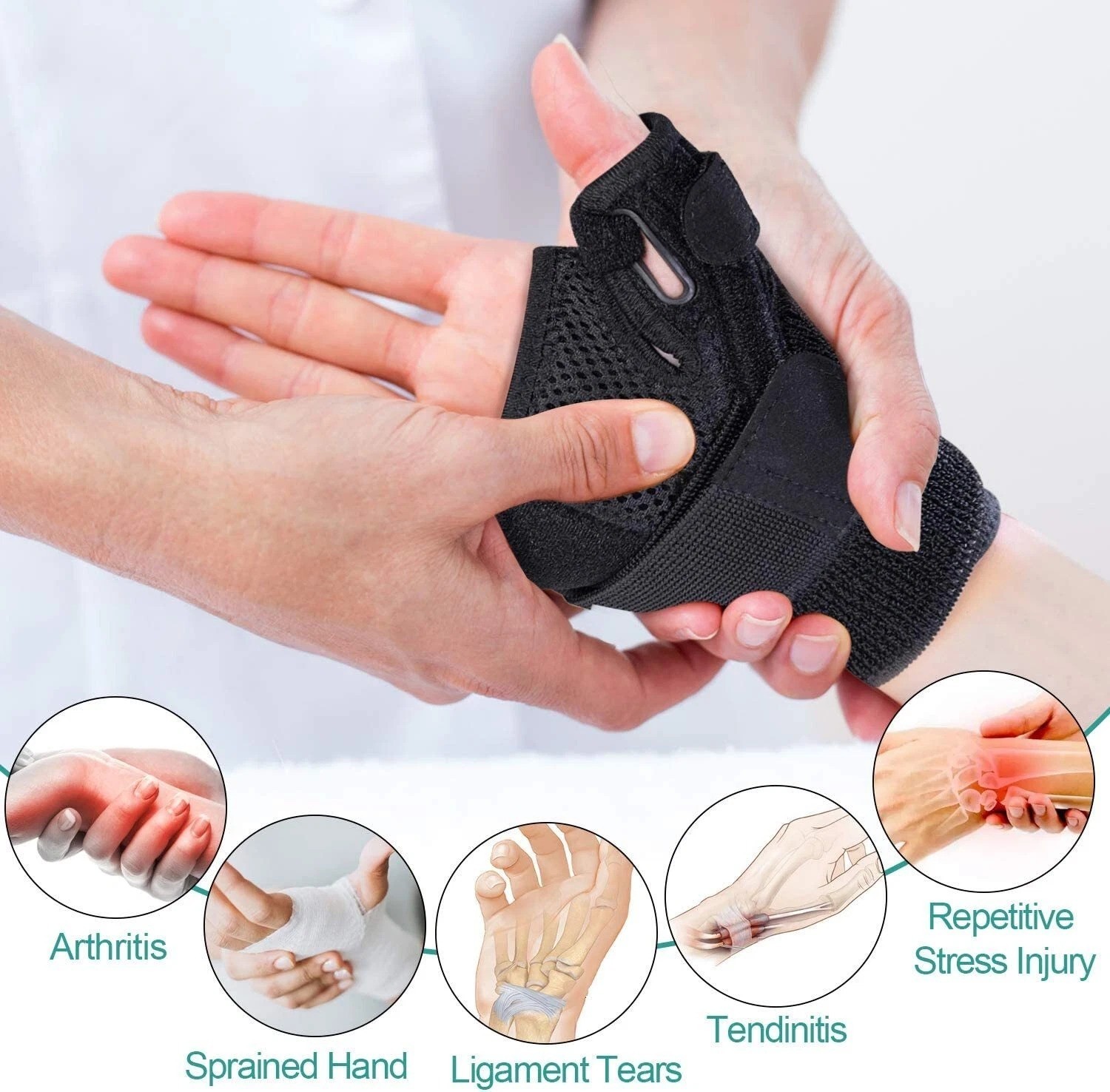 Thumb Wrist Support Brace Splint Carpal Tunnel for Sprain Arthritis Pain Relief
