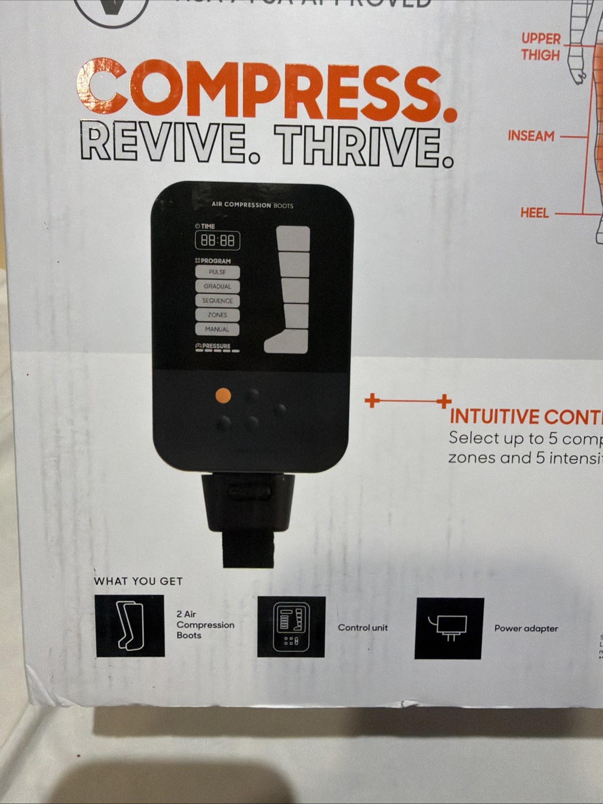 SHARPER IMAGE Air Compression Boots Small-Medium Muscle Massager. Black. New