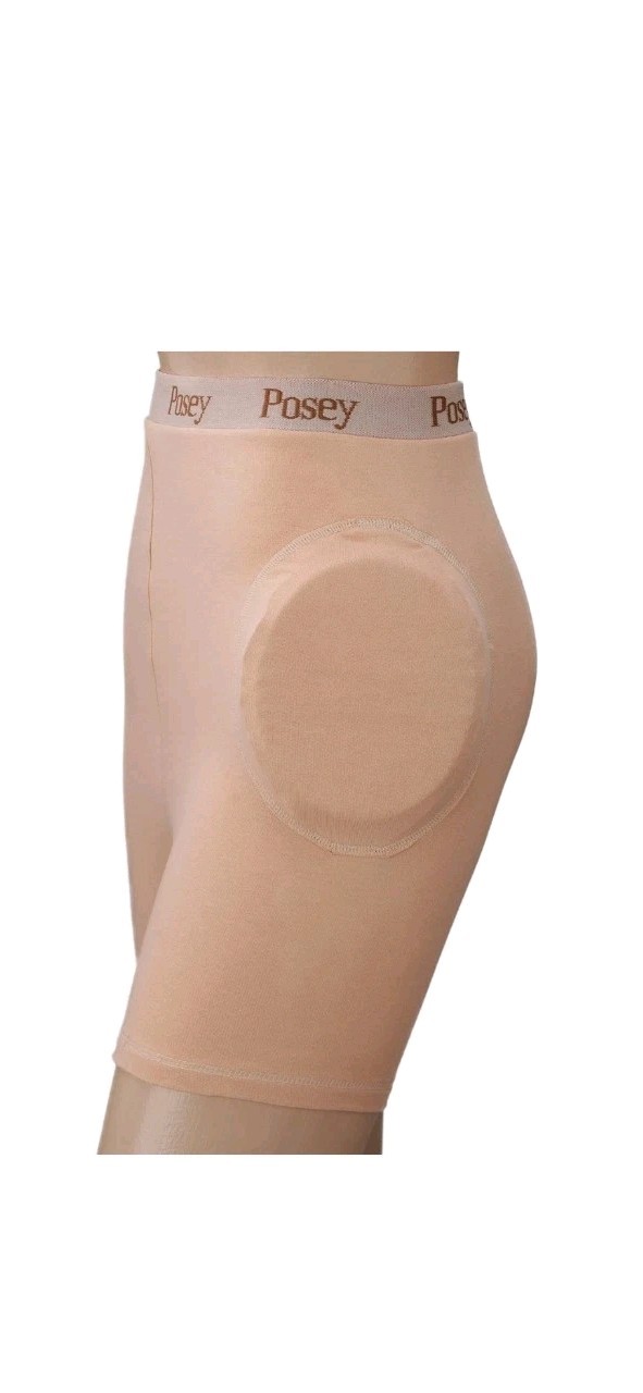 NWT-Posey Padded Hip Protector Shorts Nude, Small, Elastic Logo Waist