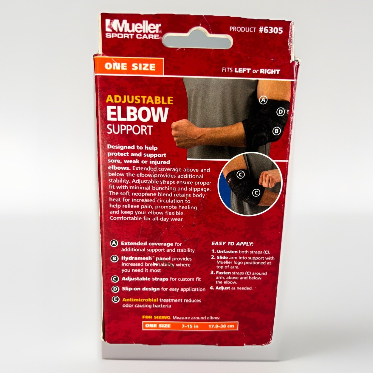 MUELLER SPORT CARE Elbow Support One Size Moderate Support Left & Right #6305
