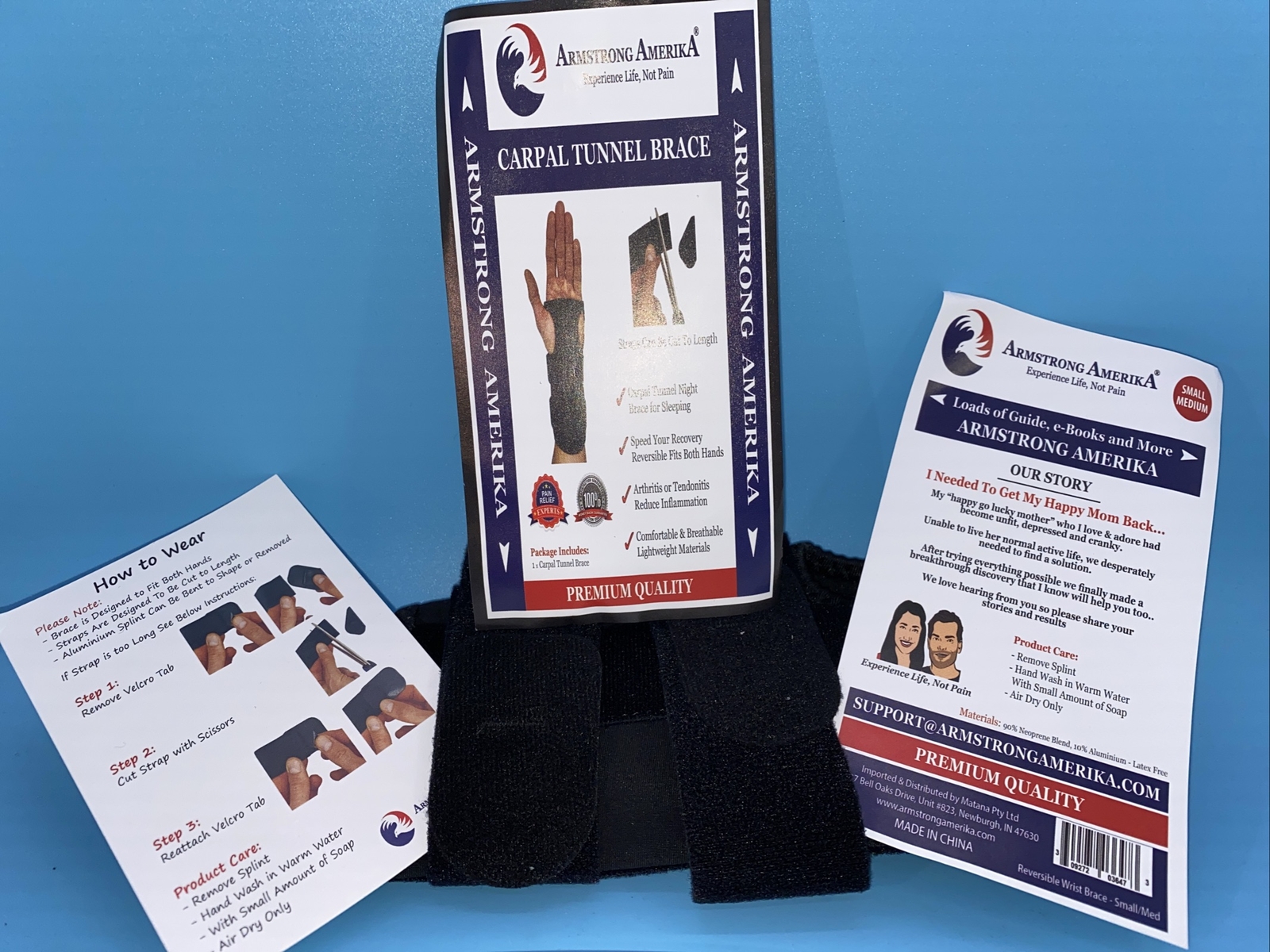 Armstrong Carpal Tunnel Wrist Brace (Night Sleep) Splint (Left/Right) Men/Women