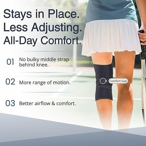 Knee Brace for Meniscus Tear & Arthritis Support – Adjustable Wraparound Strap,