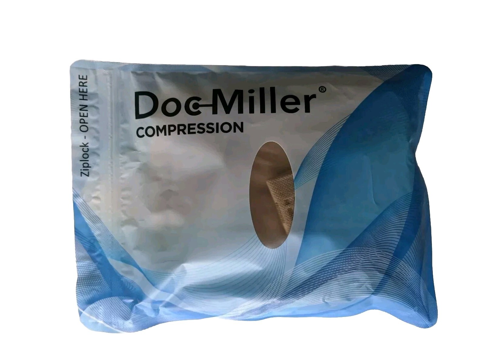 New! 1 Pair DOC MILLER Compression KNEE SLEEVES Beige Unisex Size LARGE