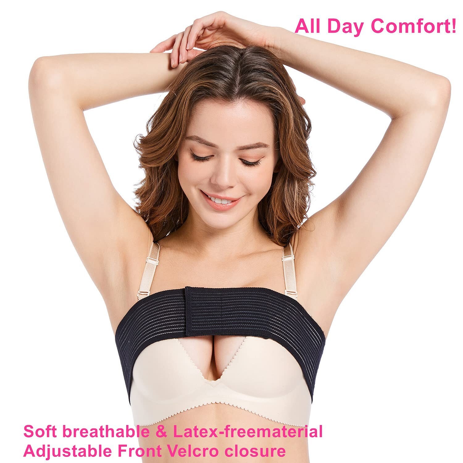 Ziplo Women Front Breast Support Bra Implant Stabilizer Post Surgery Compression