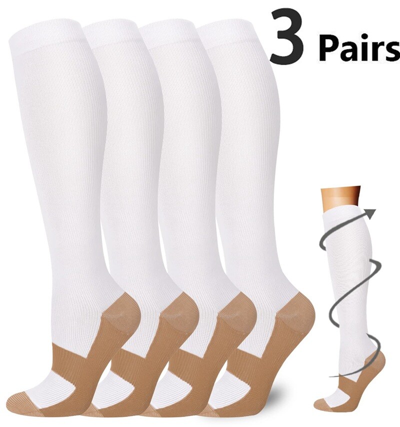 Super Soft Compression Socks Stockings 3 Pairs 20-30 mmhg Moderate Graduated US