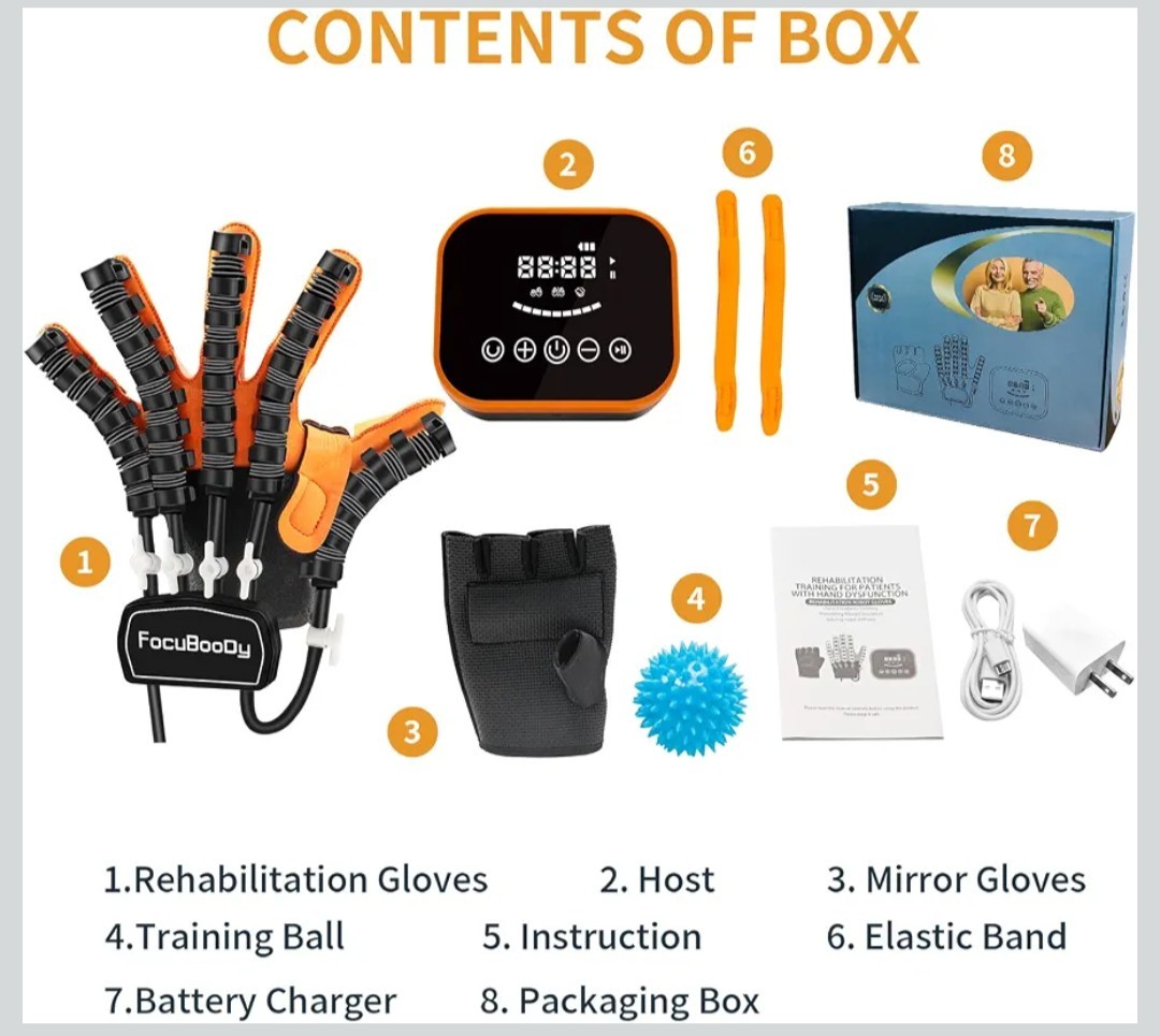 FocuBoody Rehabilitation Robot Gloves Equipment for Recovery. Size M,Left Hand
