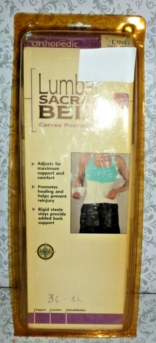 DMI Orthopedic Abdominal Lumbar Sacral Support Belt – Large Waist 36”- 42″ – NEW