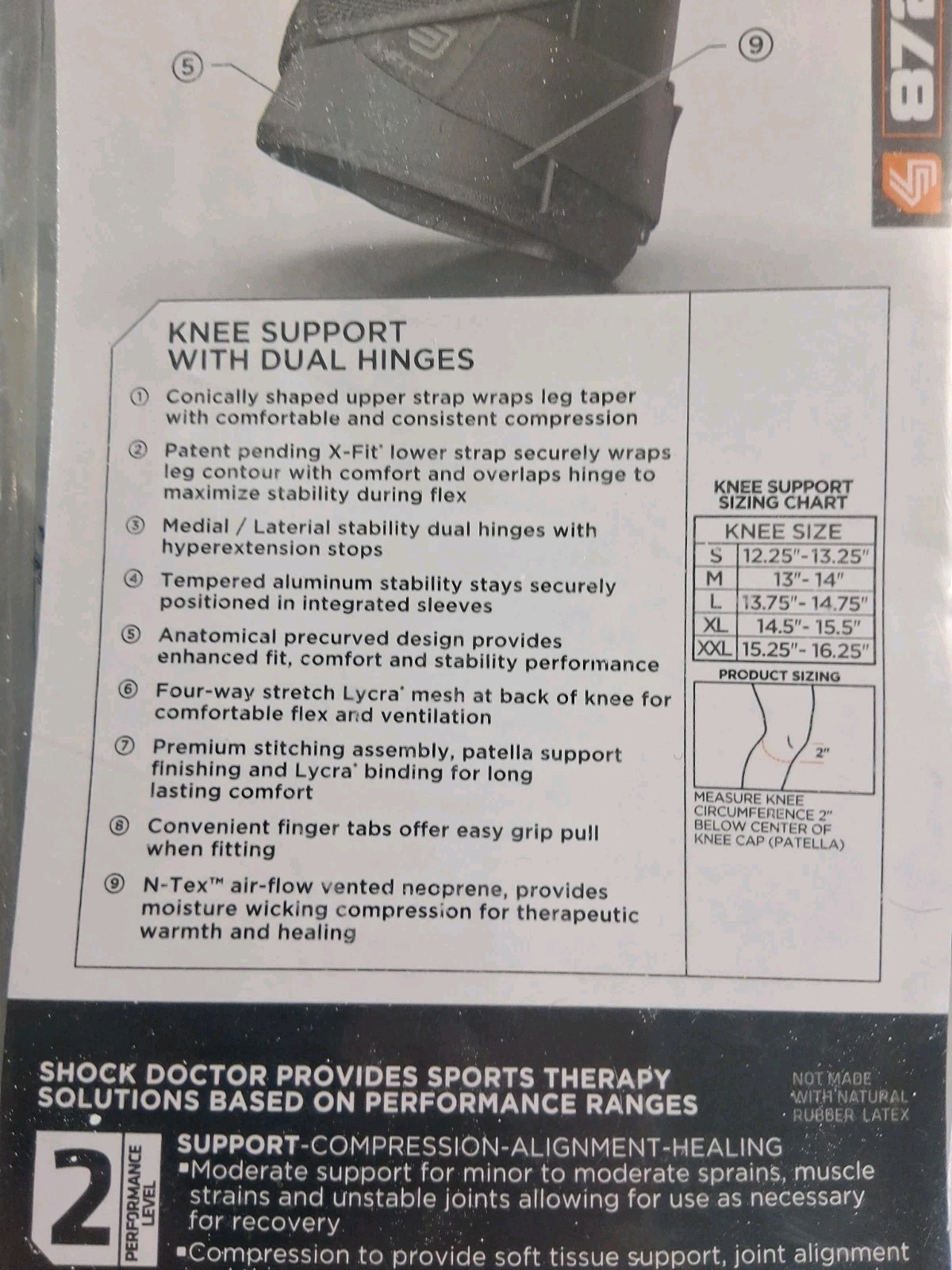 Shock Doctor 872 Knee Brace, Knee Support for Stability – Xlarge