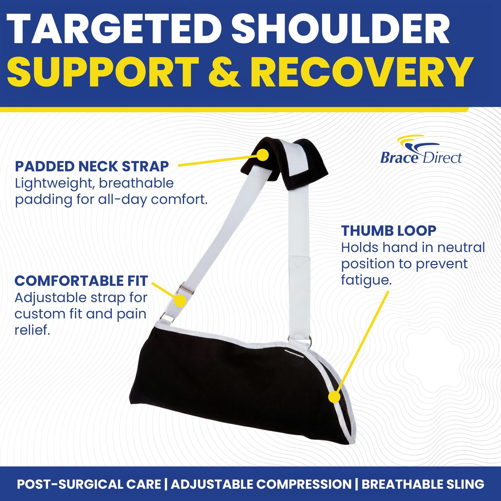 Ossur Padded Shoulder Immobilizer Sling Rotator Cuff L3670