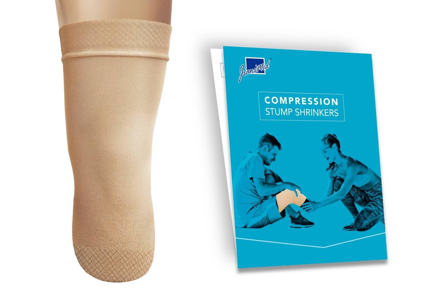 JianiMed Prosthetic Stump Shrinkers–Below Knee, 45cm, EXTRA BIG, Beige