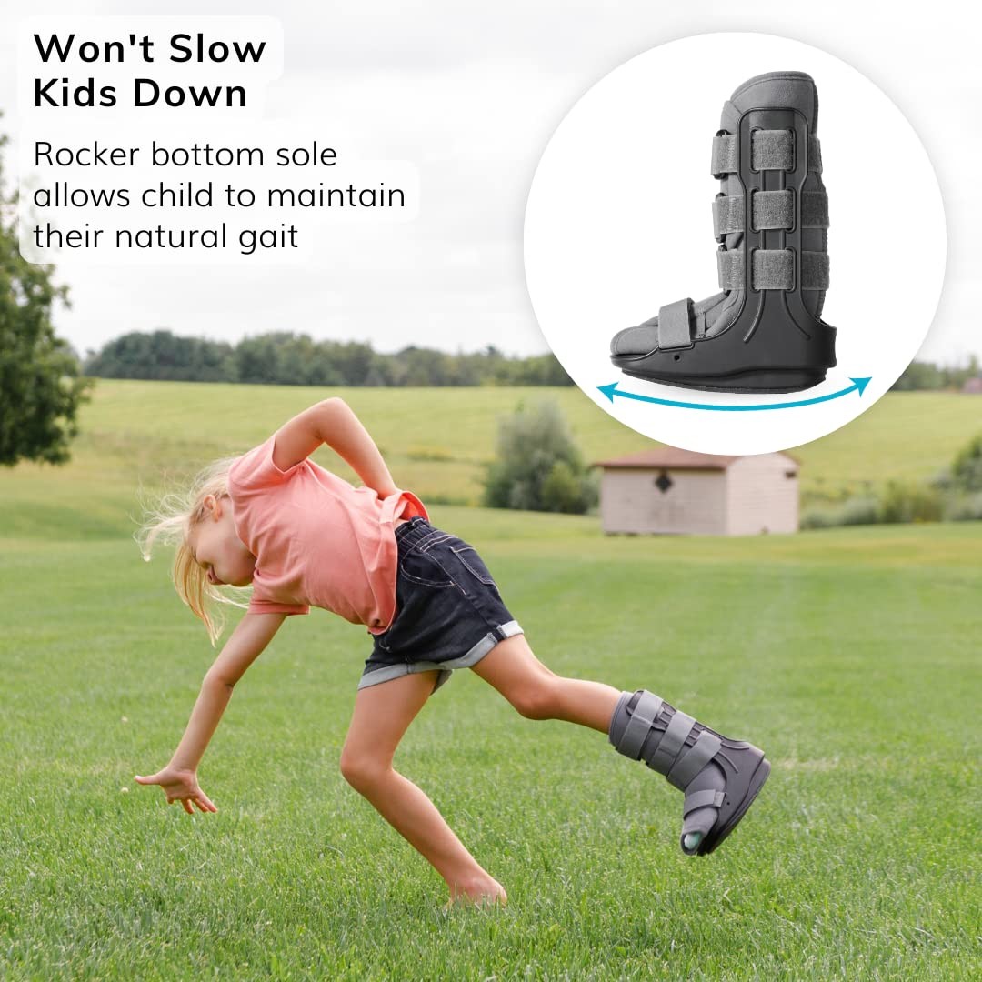 BraceAbility Pediatric Walking Boot – Size M for Youth Ankle Foot Injury