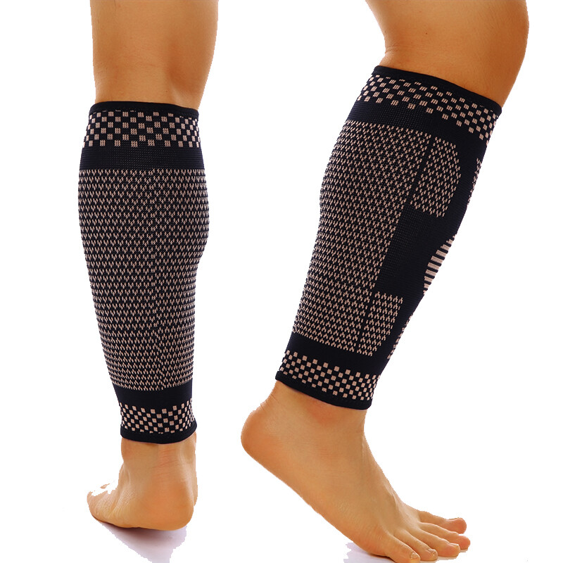Copper Calf Sleeve Compression Brace Support Pain Relief Sport Arthritis Running