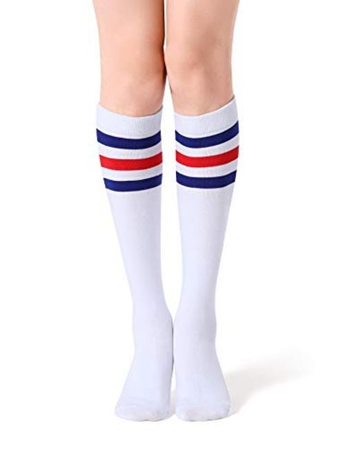 Women’s Knee High Socks Outdoor Sport Athletic Socks One Size Multicolor