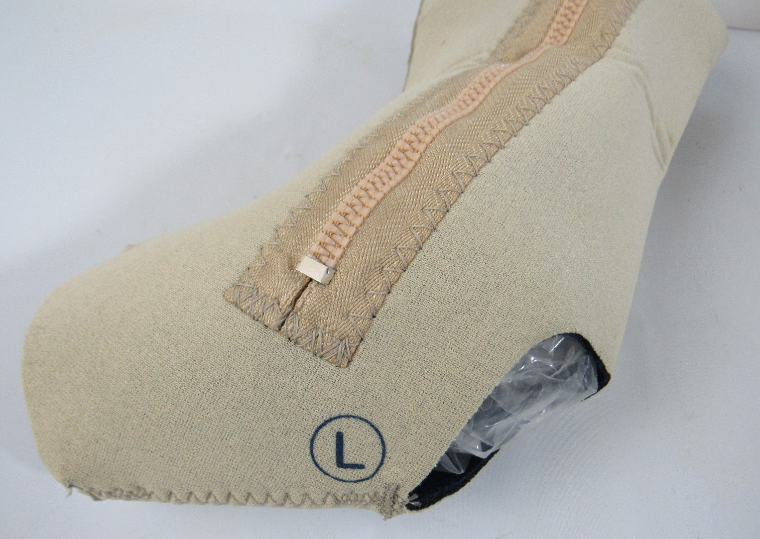 Jerome Orthopedic Products, Neoprene Zip Up Ankle Sleeve, Beige, Size Large