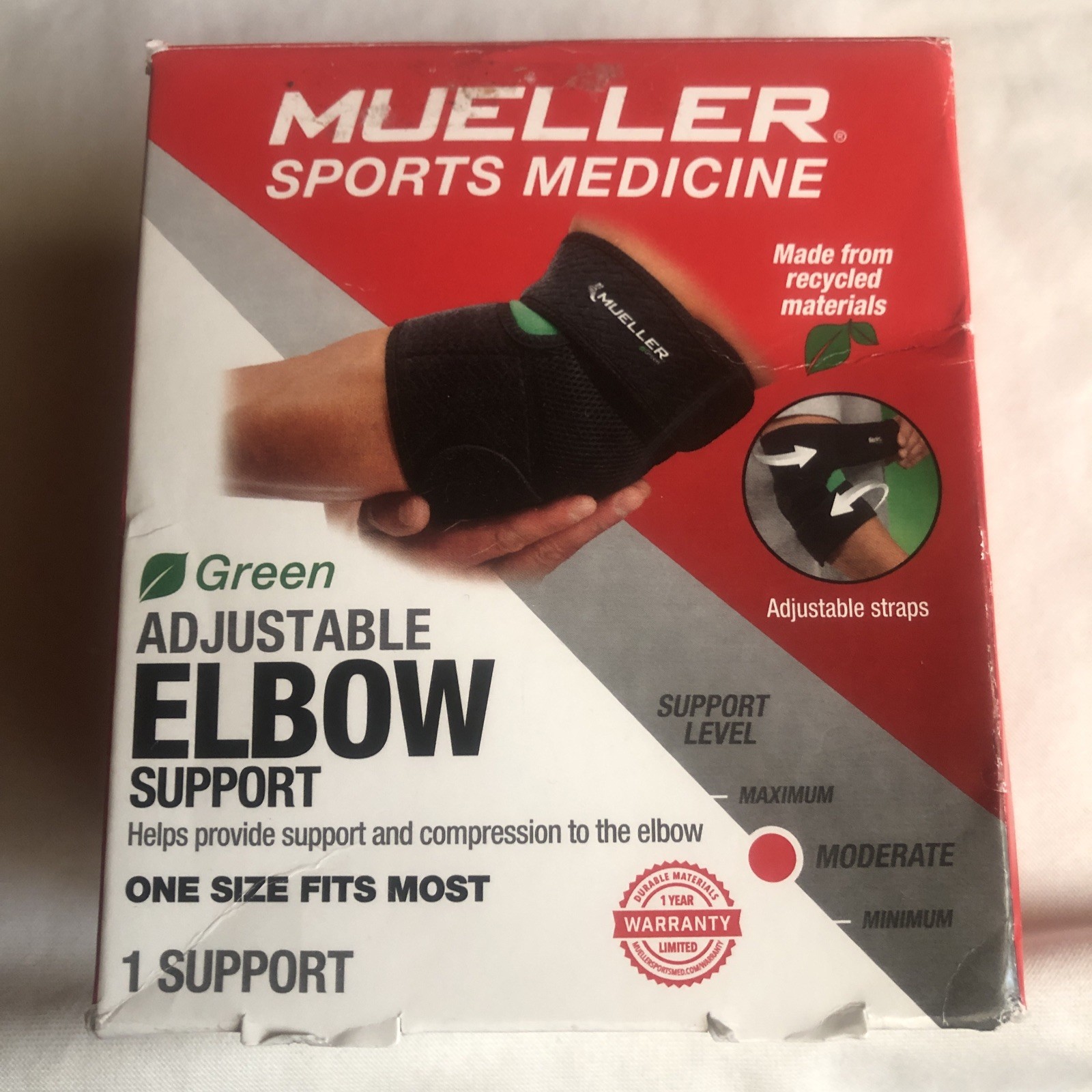 Mueller Adjustable Elbow Support, Black, One Size 6315