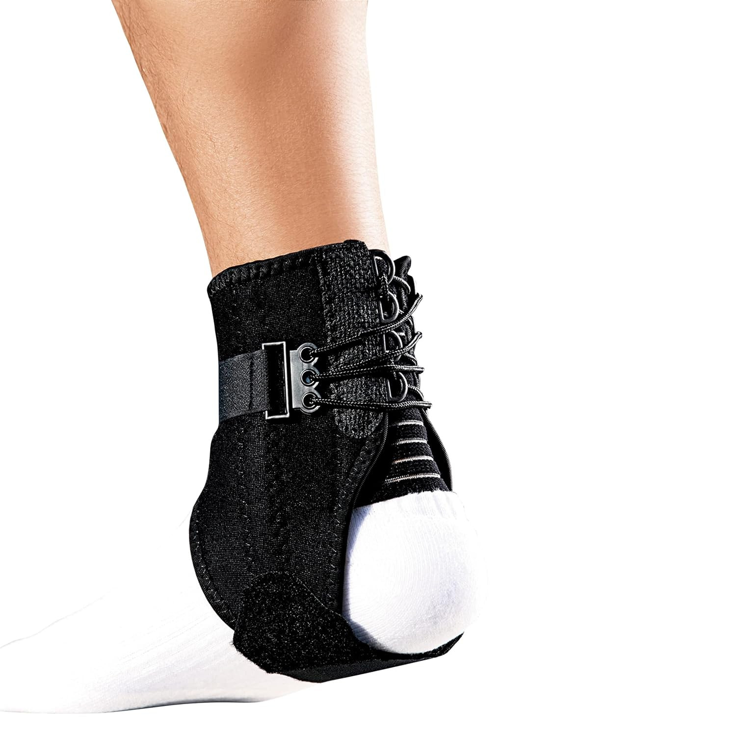 Ankle Br with Side Stabilizers, Adjustable, Black, 1/Pack