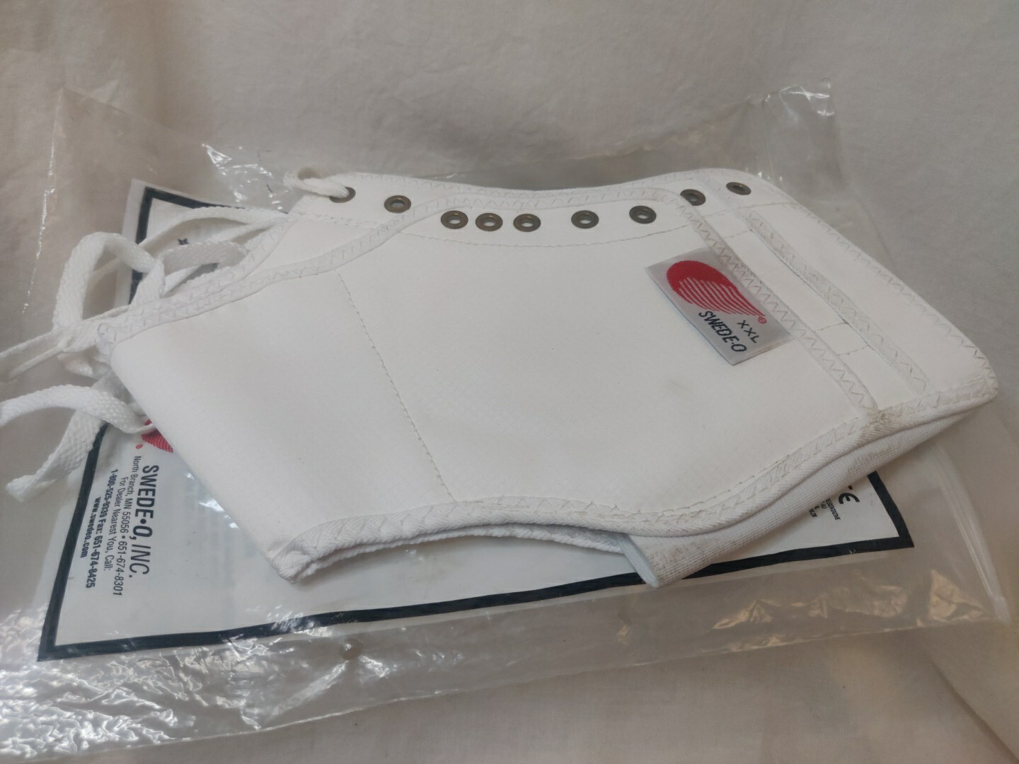 SWEDE-O Ankle Lok Brace Size XXL (US Size 15+) White Lace/Strap ~Good