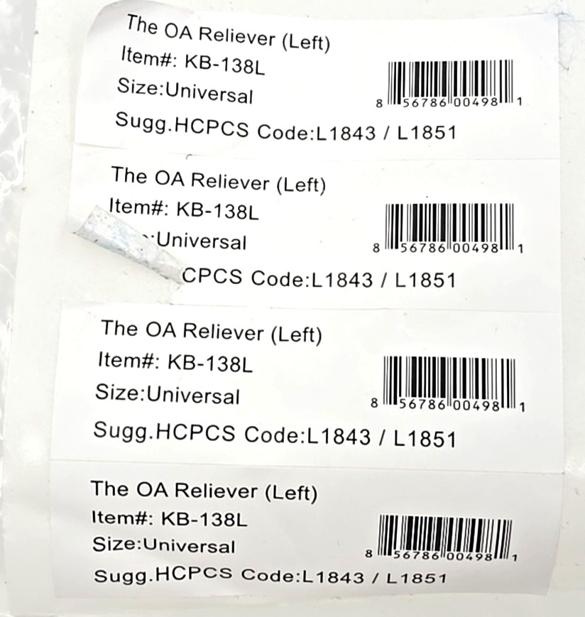 Lot of 2 DR Medical DRMS The OA Reliever Knee Brace KB-138R Right & KB-138L Left