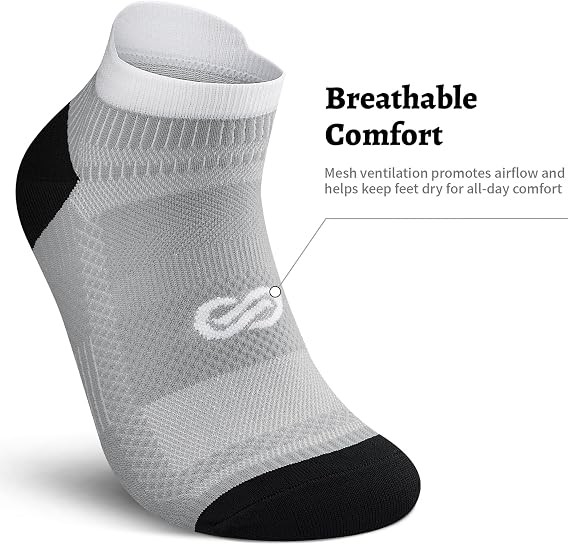 Compression Ankle Socks 6 Pairs Arch Support Athletic Running Socks Men Women