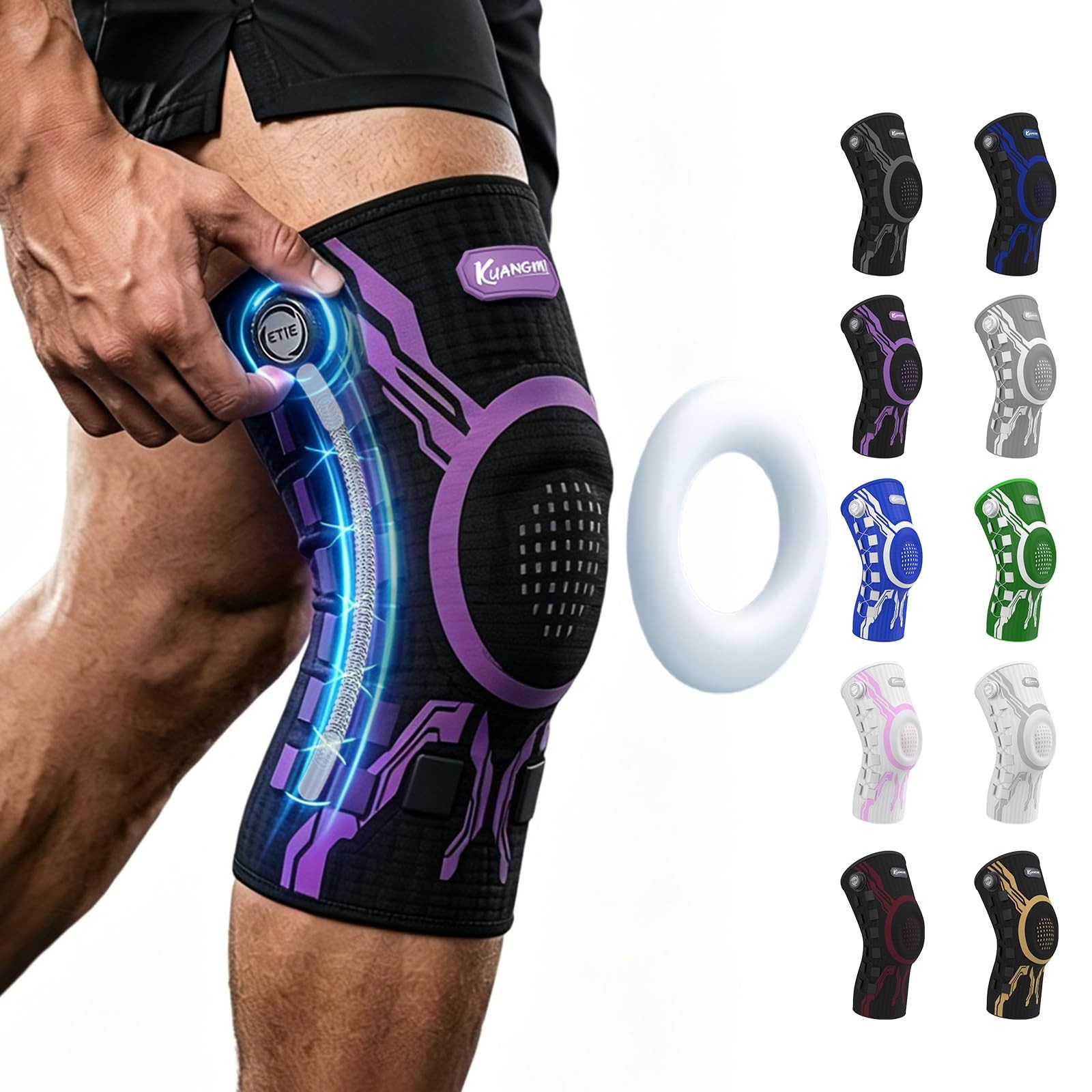 Kuangmi Knob Knee Brace for Pain Relief, Knee Support with Patella Gel Pad an…
