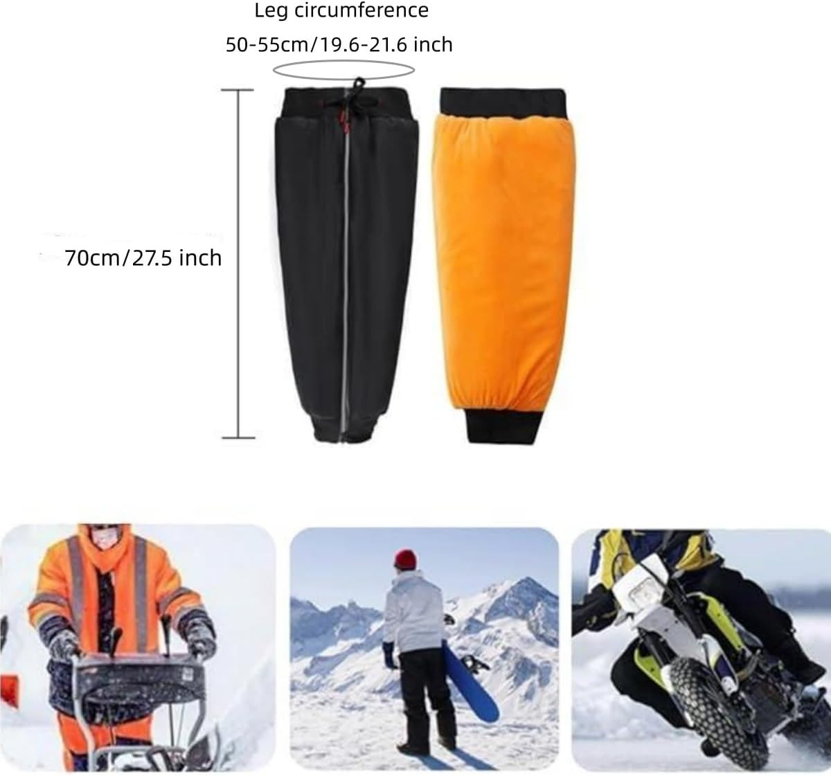Motorcycle Warm Leg Knee Sleeves Winter Windproof Waterproof Plush Leg Pad Guard