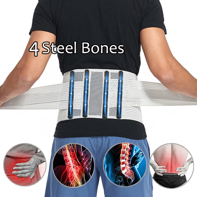 Adjustable Compression Lumbar Back Brace Sports Belt Waist Support Pain Relief