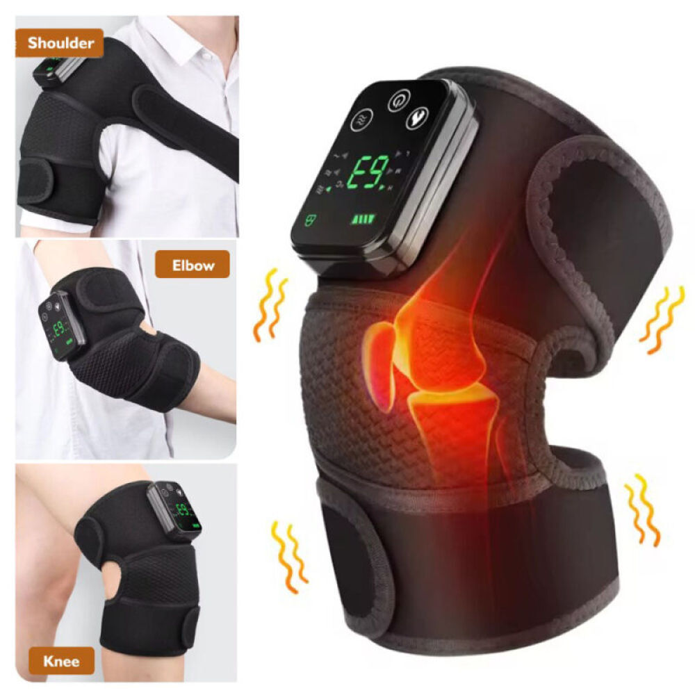Electric Heated Vibration Knee Joint Brace Therapy Shoulder Massager Pain Relief