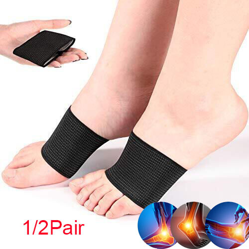1/2Pair Compression Arch Sleeve Support Brace Ankle Foot Wrap Plantar Fasciitis