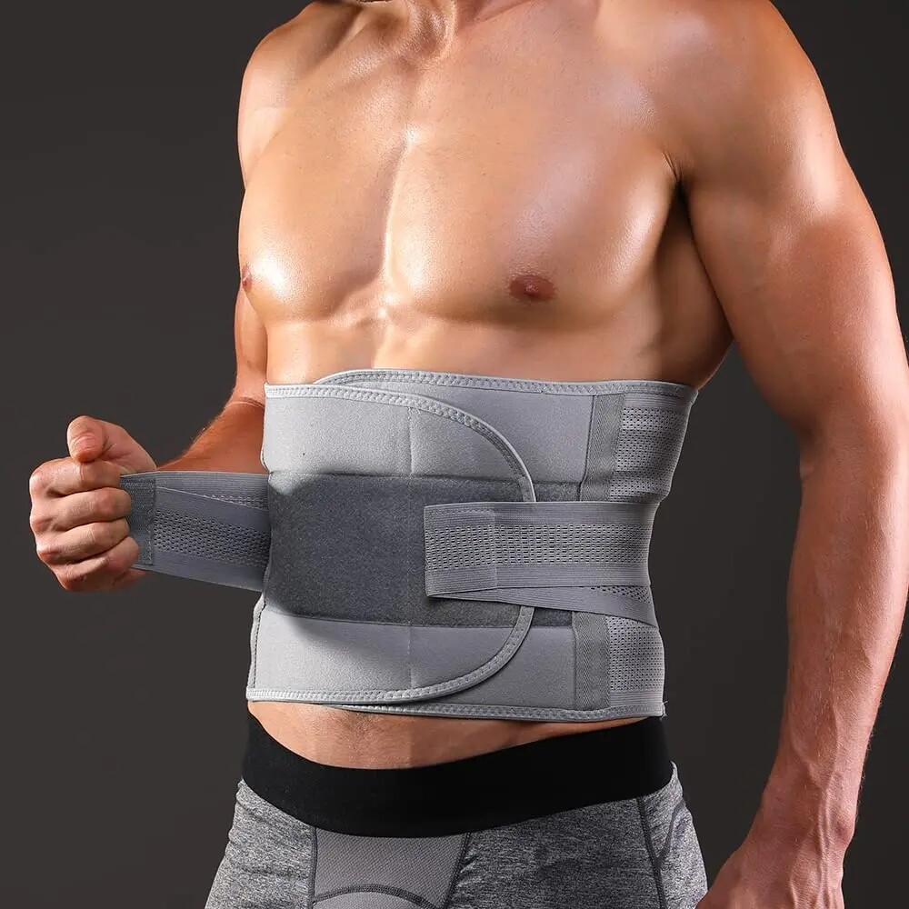 Men Women Umbilical Hernia Belt Lower Back Brace Lumbar Support Pain Relief Belt
