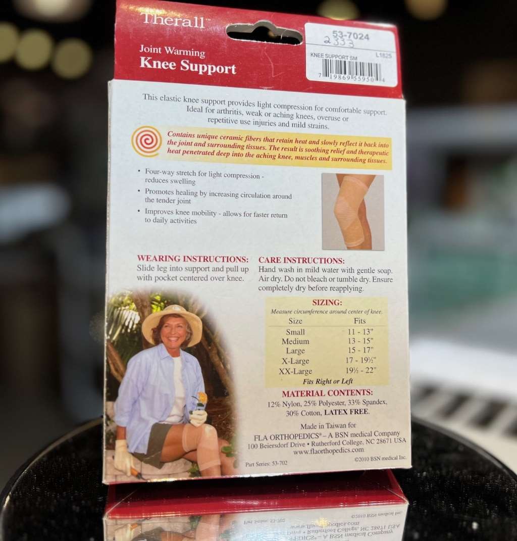 Therall Joint Warming Knee Support Sleeve- Beige Small