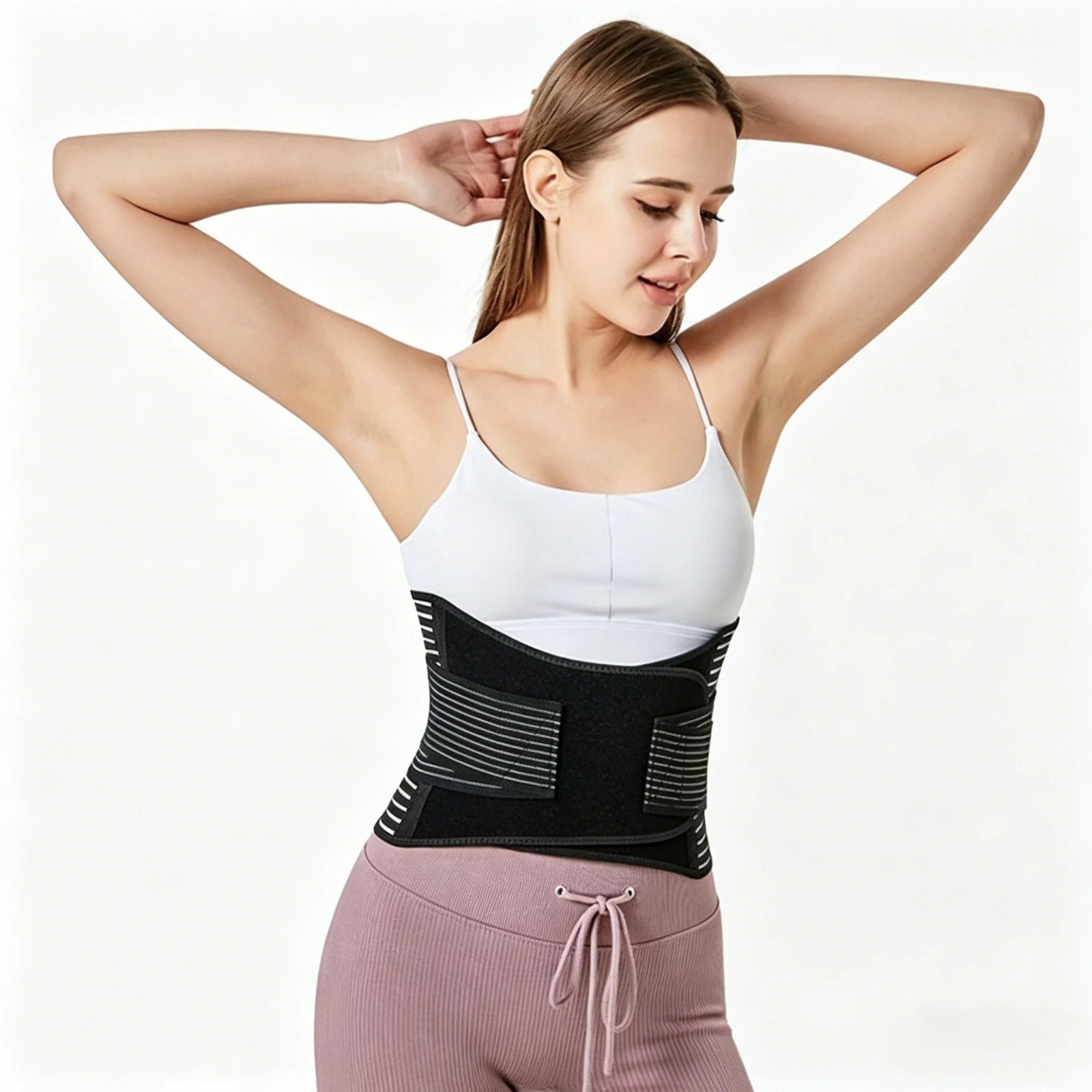 Lower Back Support Brace Lumbar Waist Belt Double Pull Breathable Belt Men Women