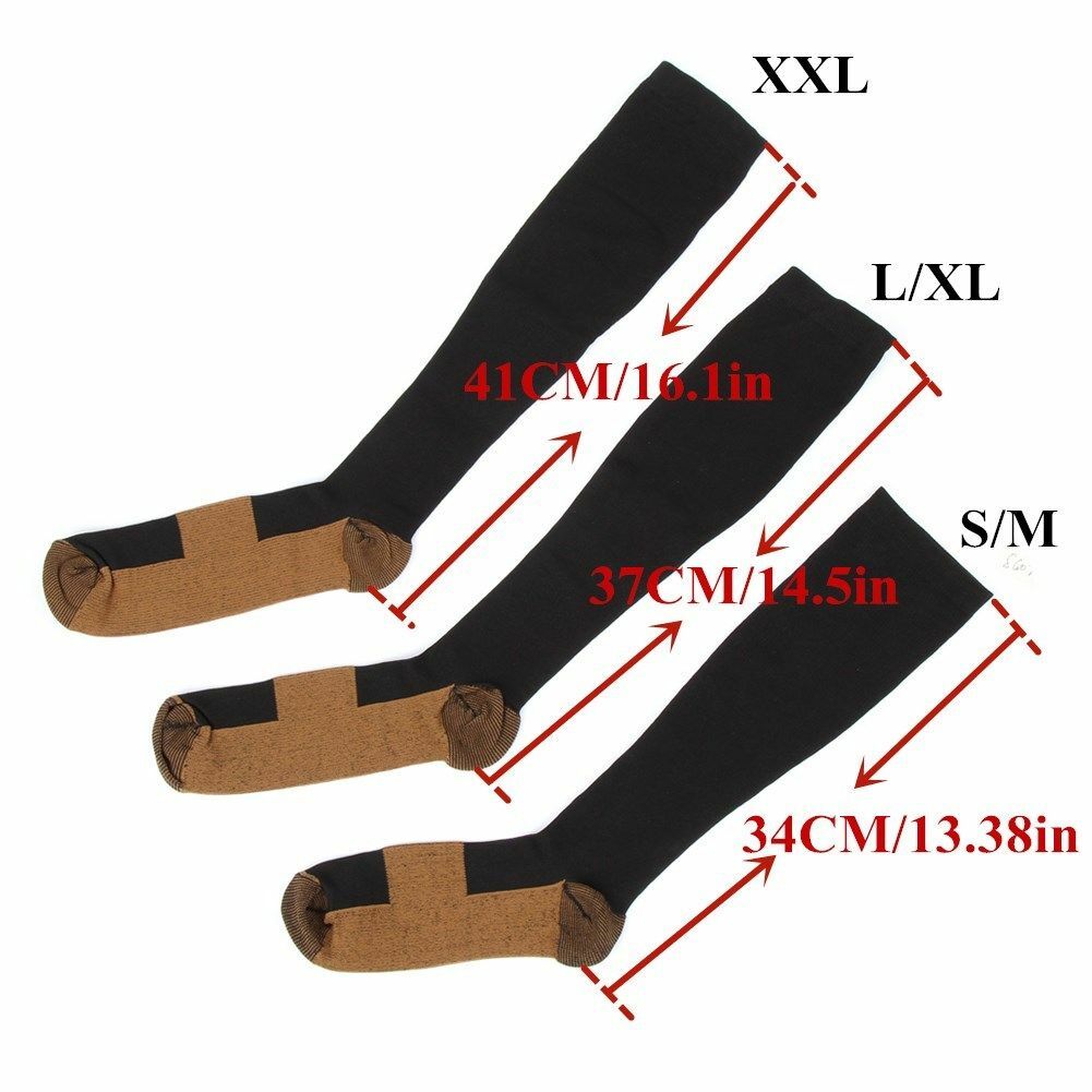 8Pairs Copper Compression Socks For Men Women Running Athletic Medical Pregnancy