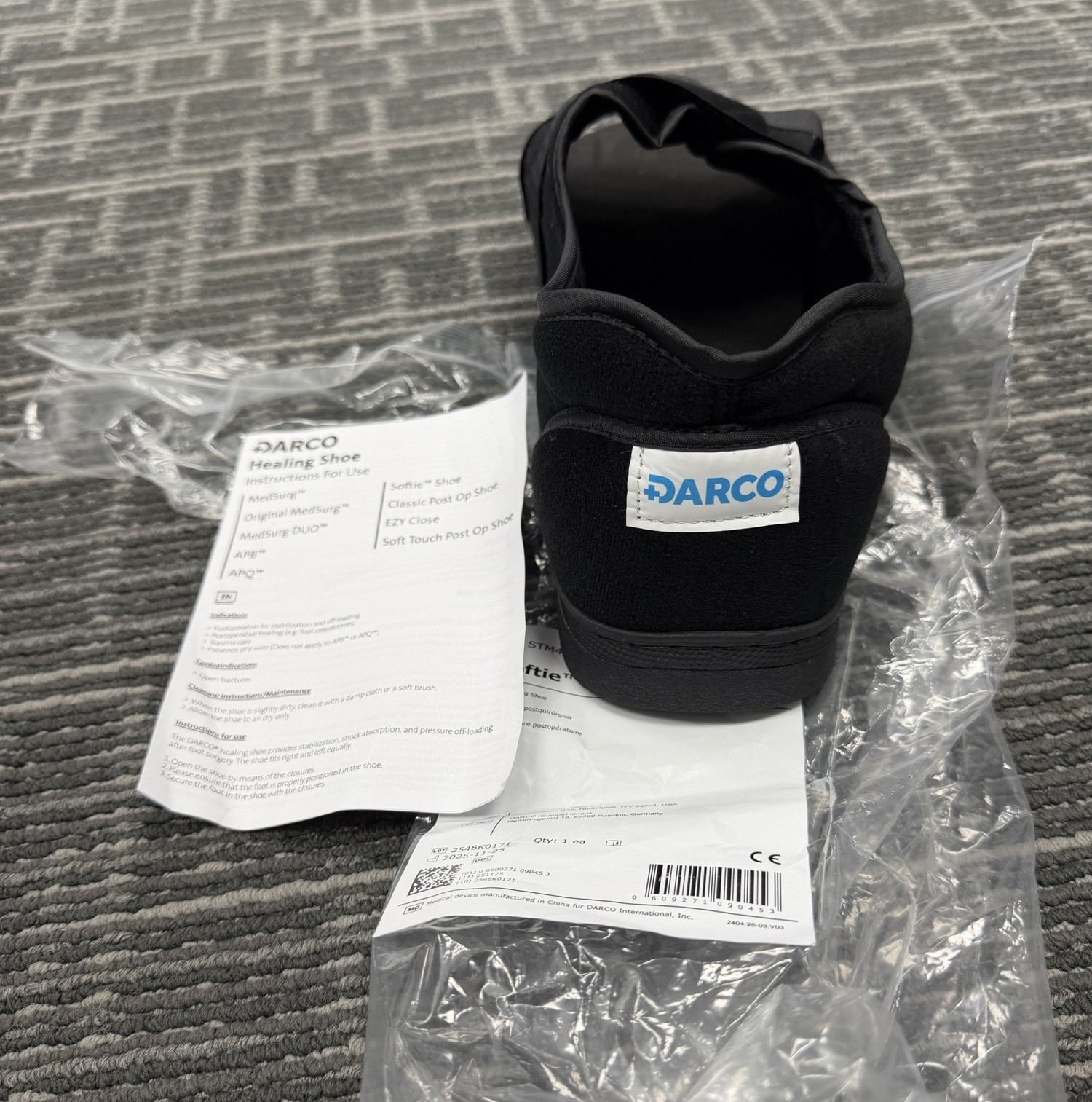 DARCO Softie Post-Op Medical Trauma Shoe Black MENS XL Size 12.4-14 STM4B
