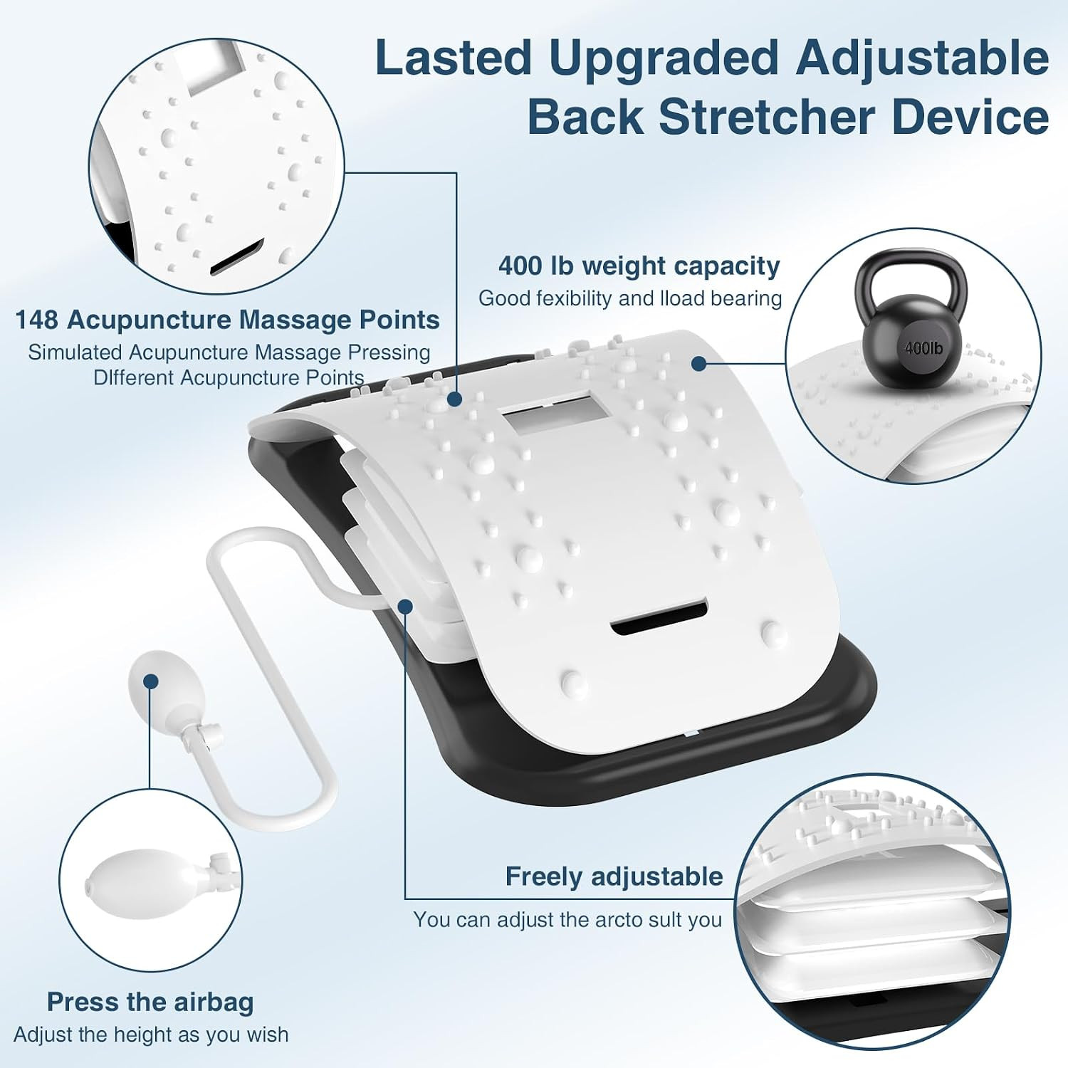 Back Stretcher for Lower Pain Relief,Adjustable Inversion Lumbar Traction Device