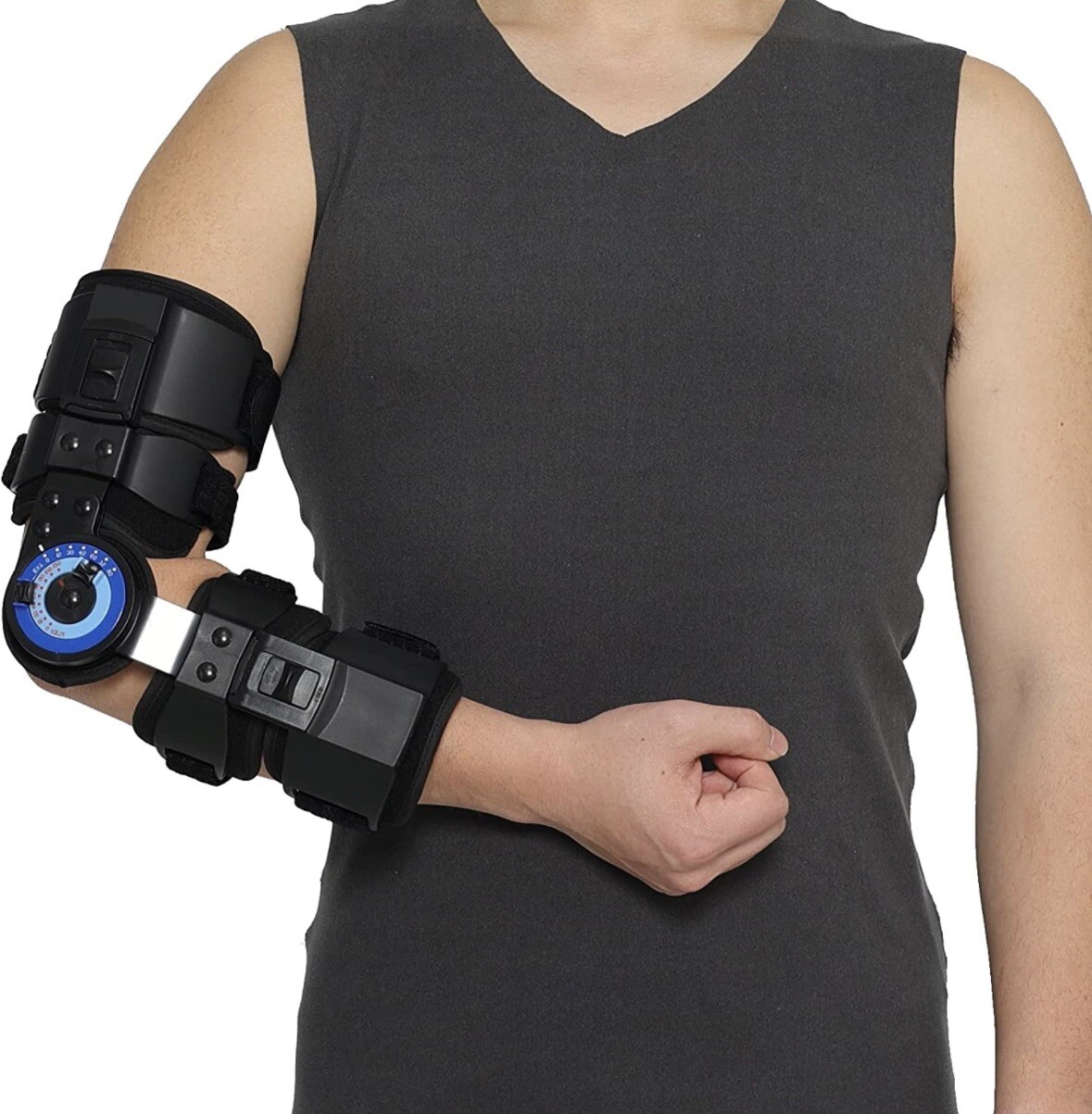 Hinged ROM Elbow Brace,Post OP Elbow Brace Stabilizer Splint Arm Injury Recovery