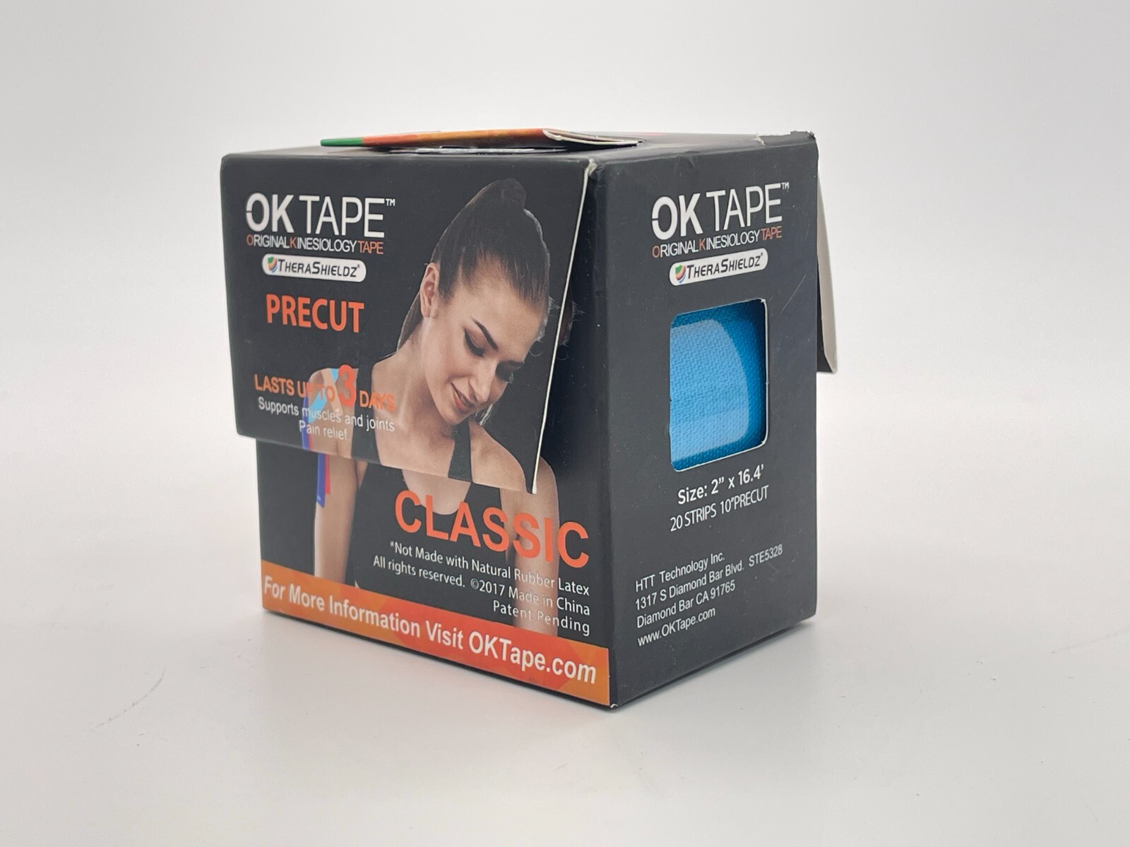 OK Tape Roll Cotton Kinesiology Therapeutic Elastic Sport Precut 20 Strips 16 ft