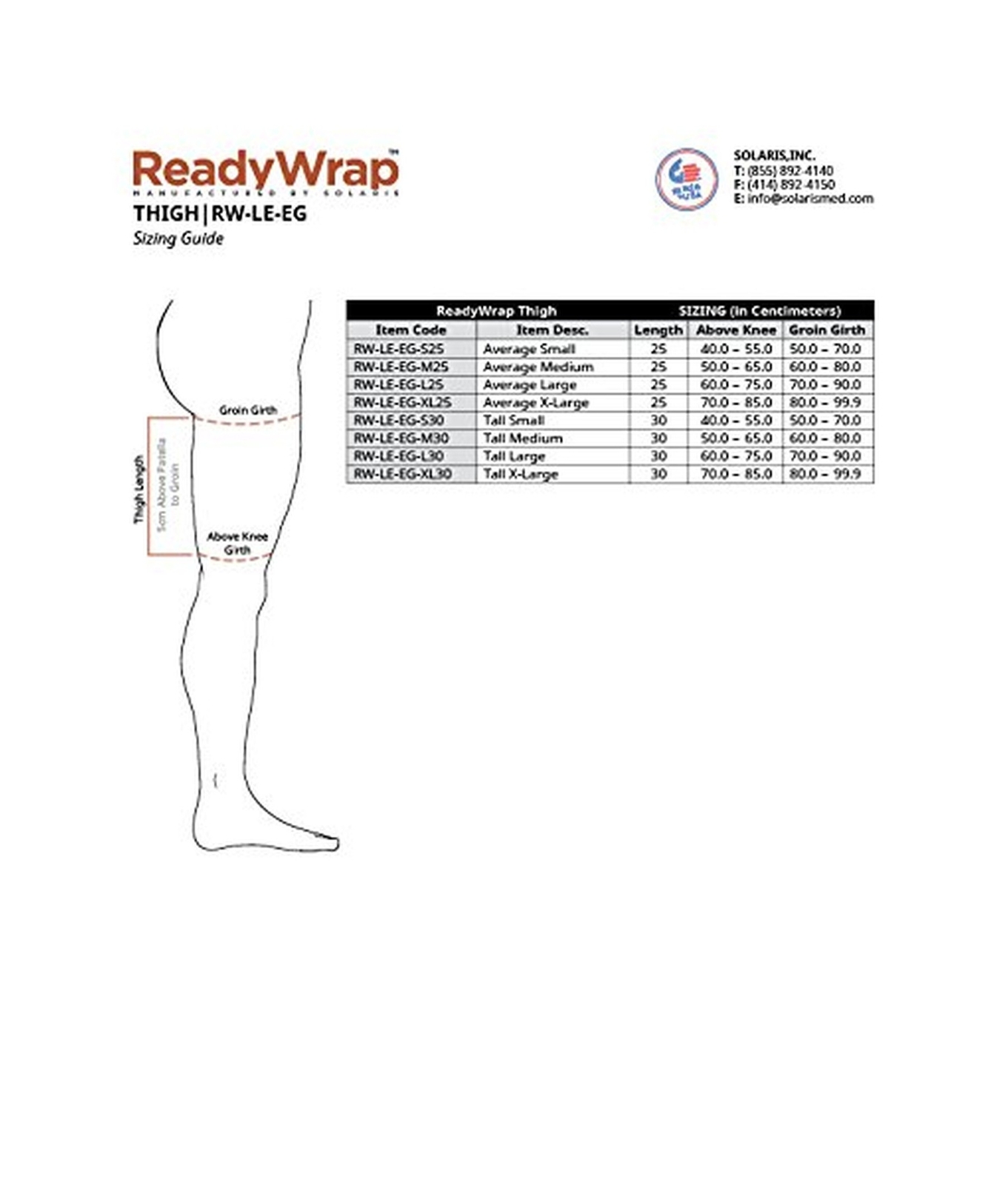 ReadyWrap Biege Thigh Medium 25 cm Compression Wrap