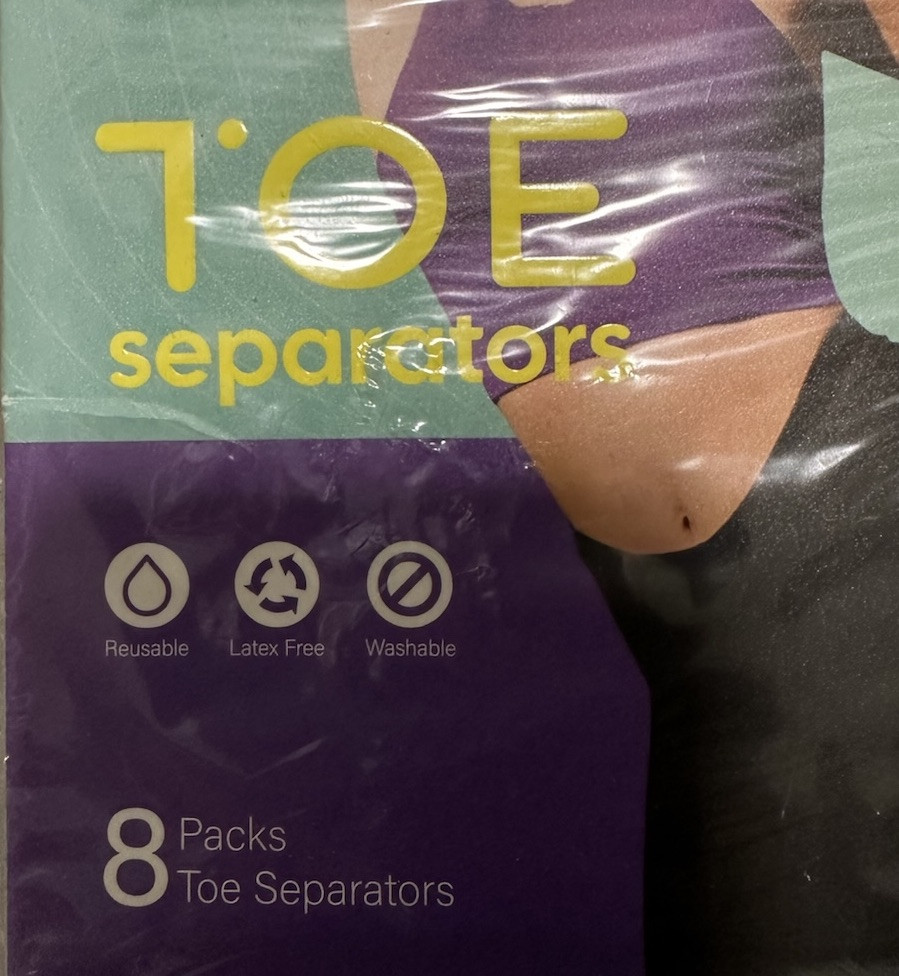 Welnove 8 Pack Toe Separator Straightener Bunion Corrector Color Black Blue New