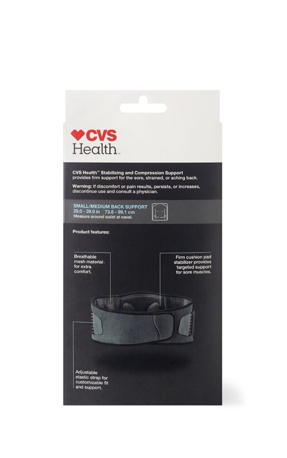Firm Support Back Deluxe Stabilizing Support: Size SM/MED