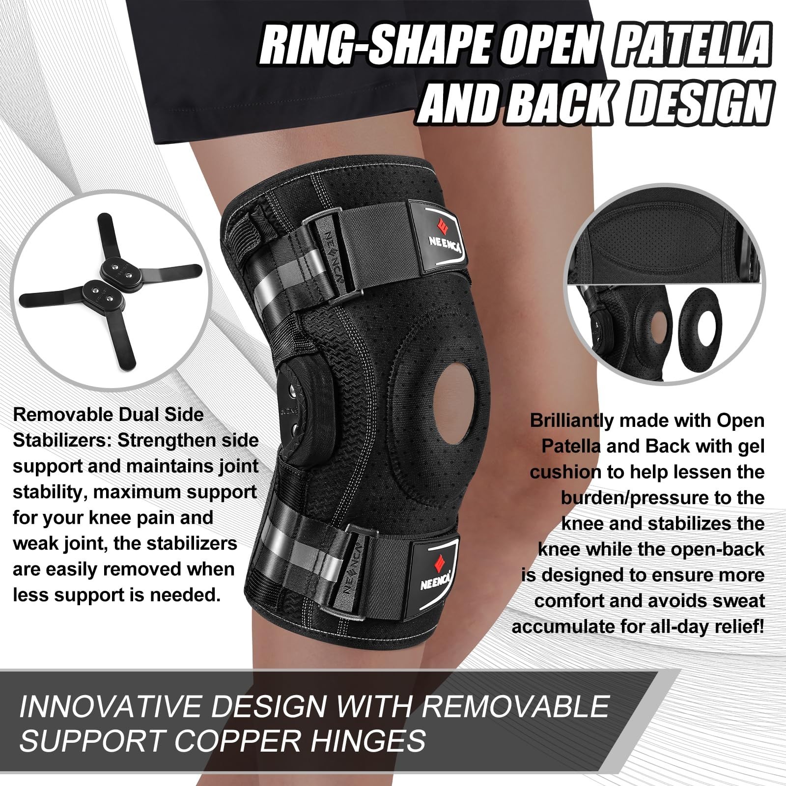 Adjustable Hinged Knee Brace Support for Pain Relief, Arthritis, ACL, PCL, Sport