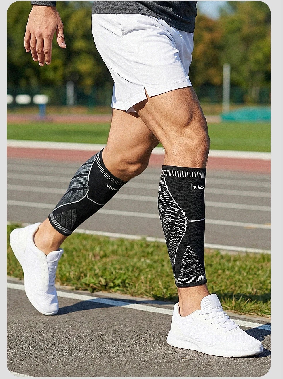 1/2X Running Athletics Compression Sleeve Leg Calf Shin Elbow Knee Pad for Sport