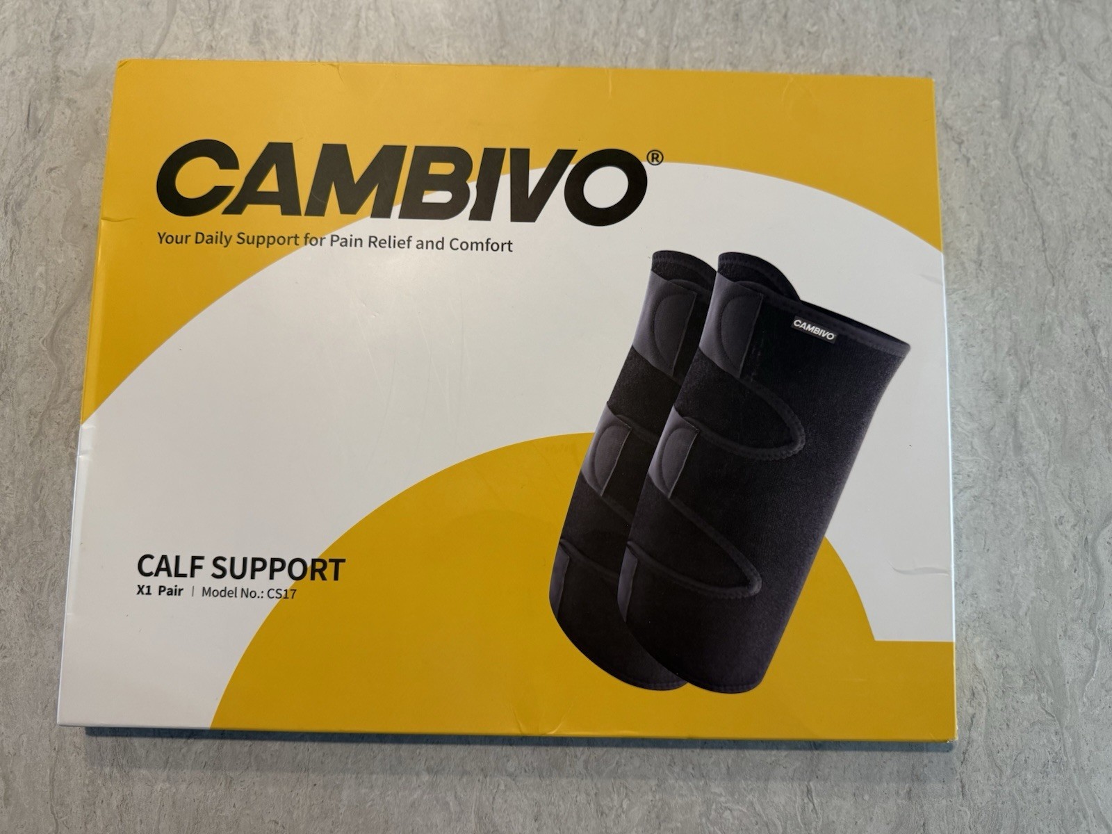 CAMBIVO Calf Braces Black XL Pair (Two) Calf Compression Sleeves CS17 Support