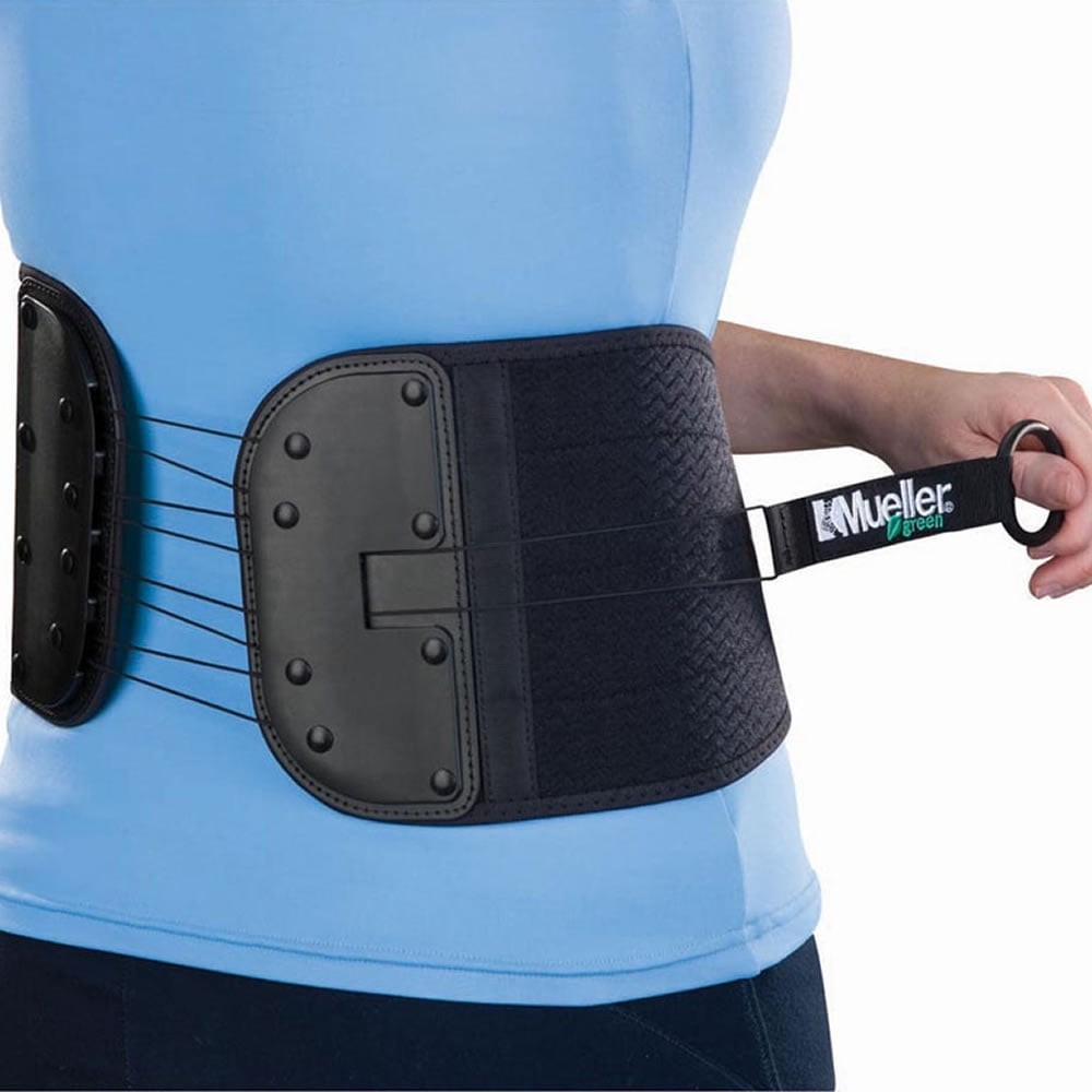 Mueller Green Adjustable Back and Abdominal Support, Black, One Size Fits Most