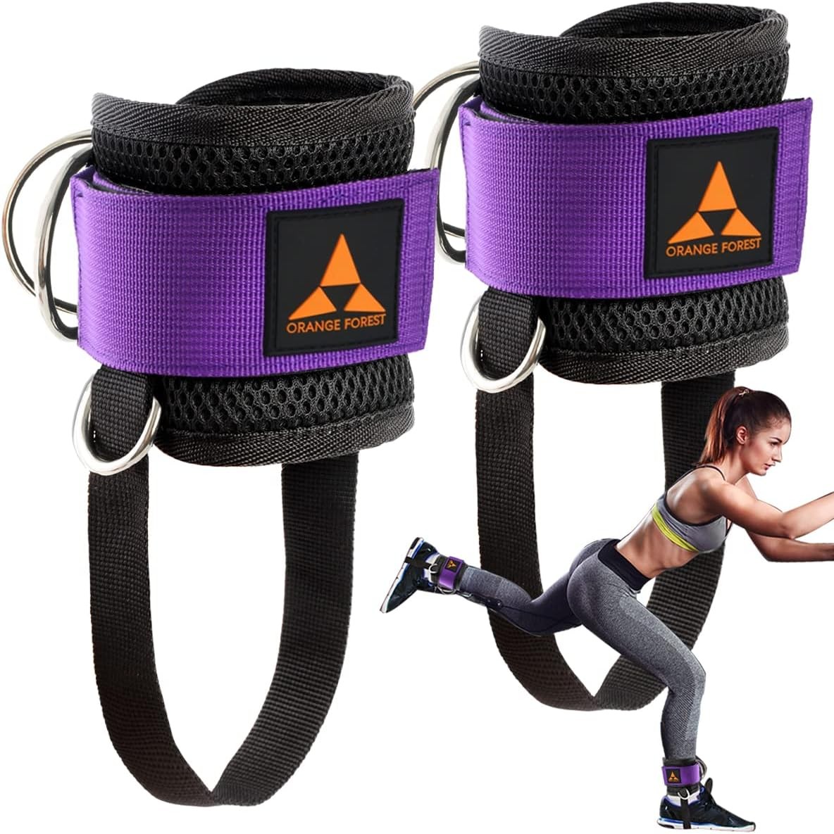 Ankle Strap for Cable Machine (Pair) Adjustable Comfort fit Neoprene and