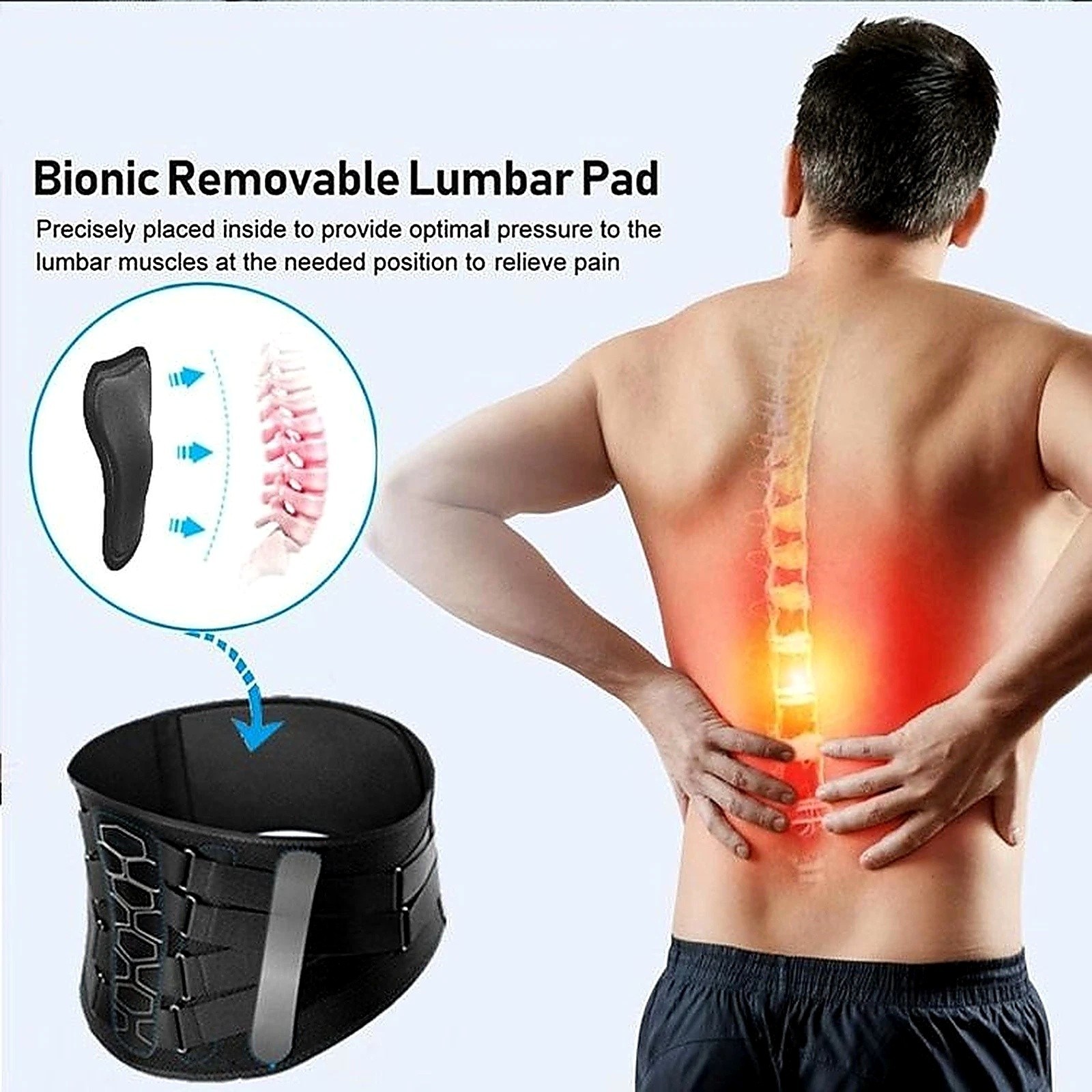 Adjustable Lower Back Brace Lumbar Support Waist Belt Men Women Back Pain Relief