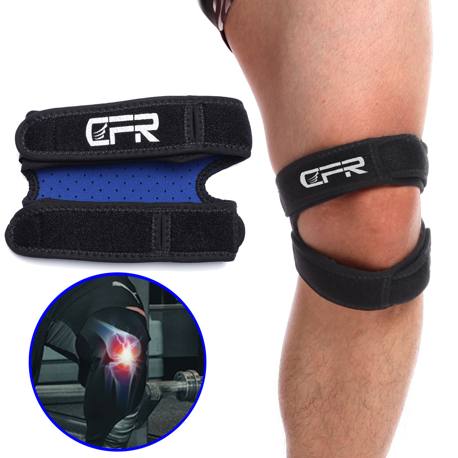 Knee Brace Support Compression Patella Straps Tennis Joint Pain Arthritis Relief
