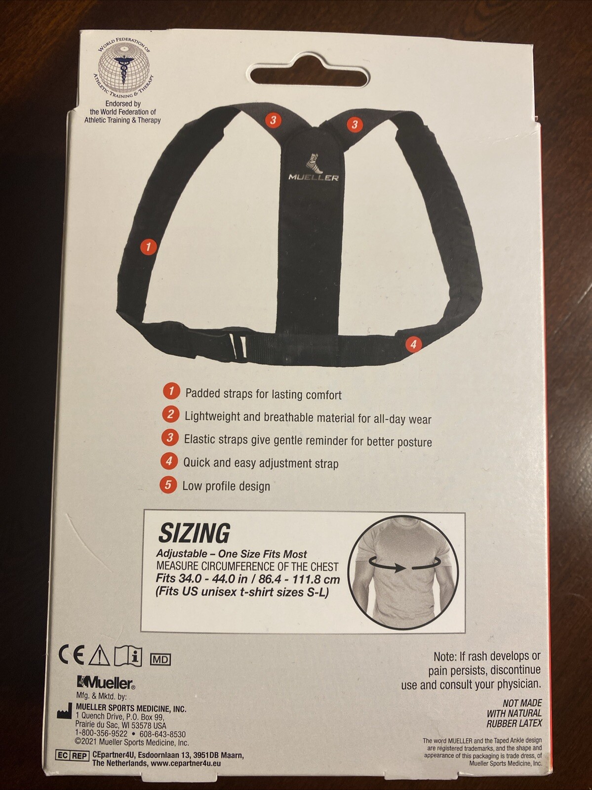 Mueller Sports Medicine Adjustable Posture Support Level Minimum OSFM New
