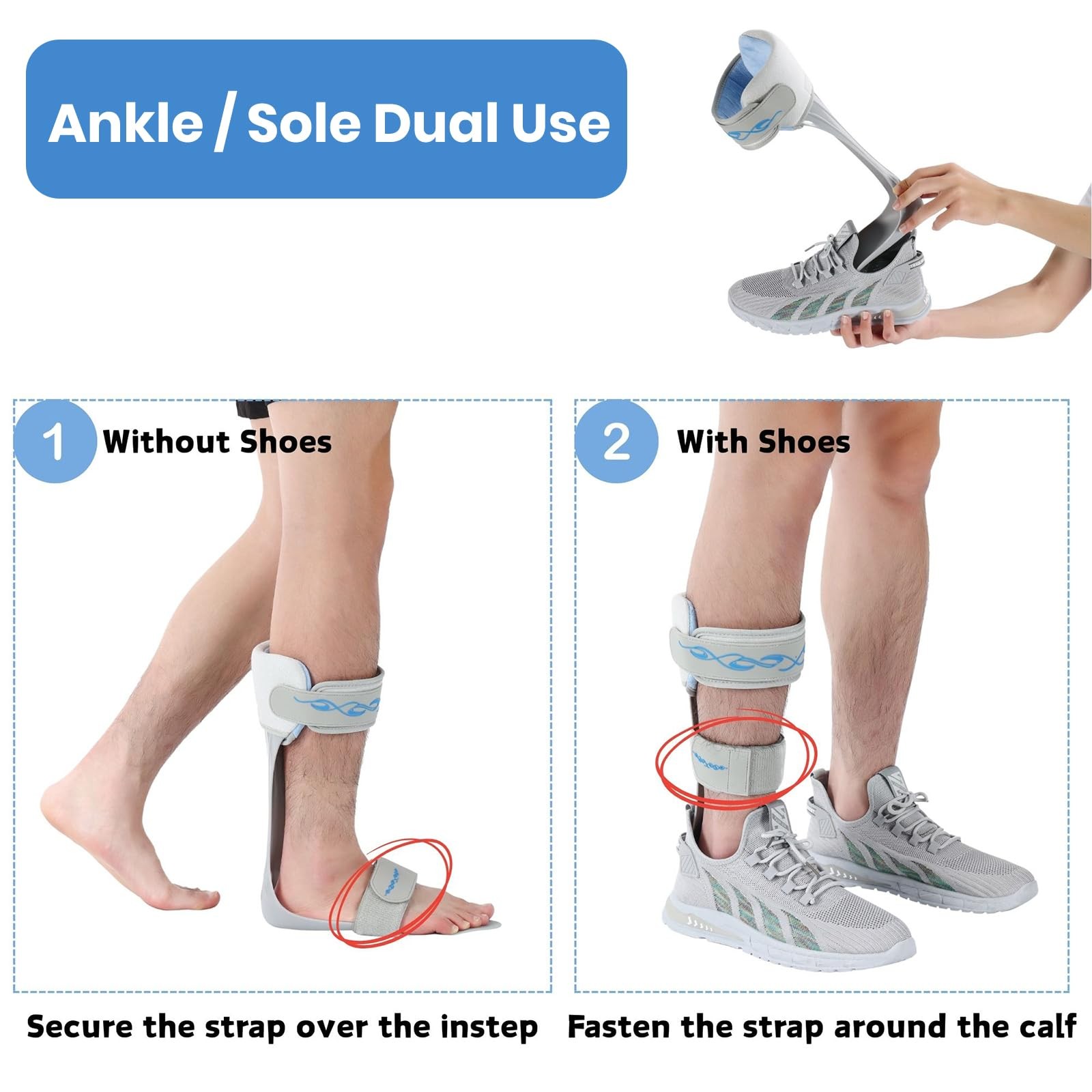 AFO Drop Foot Stabilizer Brace Ankle Orthosis Assist Walking Large Right