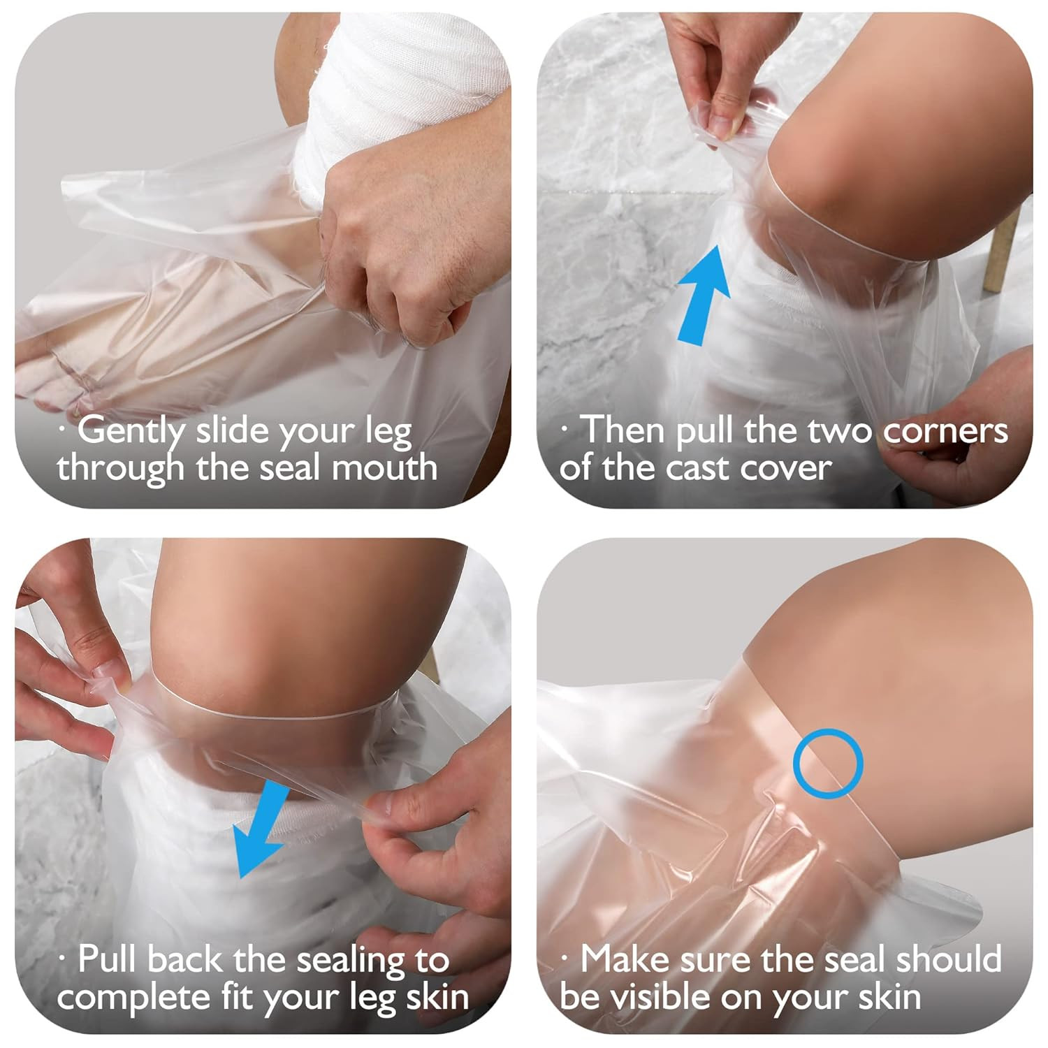 Waterproof Cast Covers for Shower Leg Watertight Seal Knee Ankle Foot
