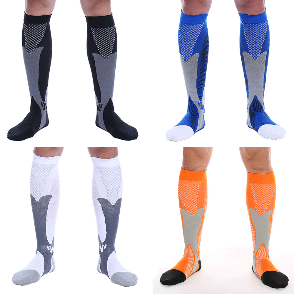 1 Pair Compression Socks Calf Sleeve Leg Support Brace 15-20mmHg For Men Women